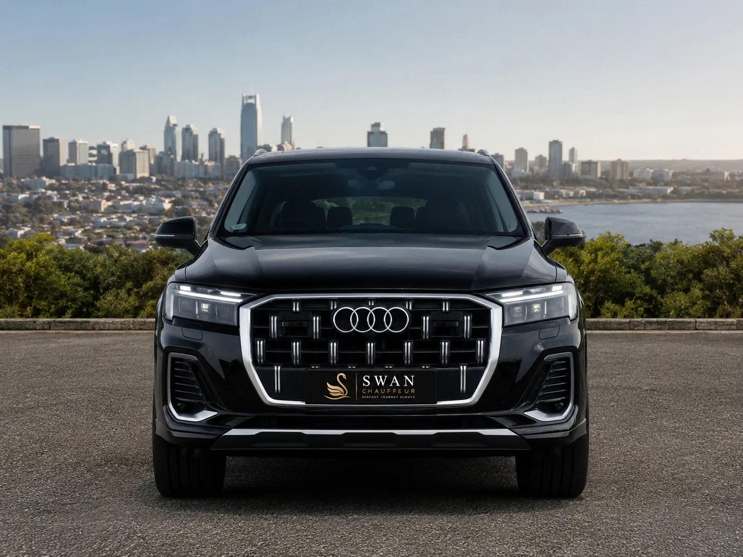 Audi Q7 chauffeur car Perth, exterior view