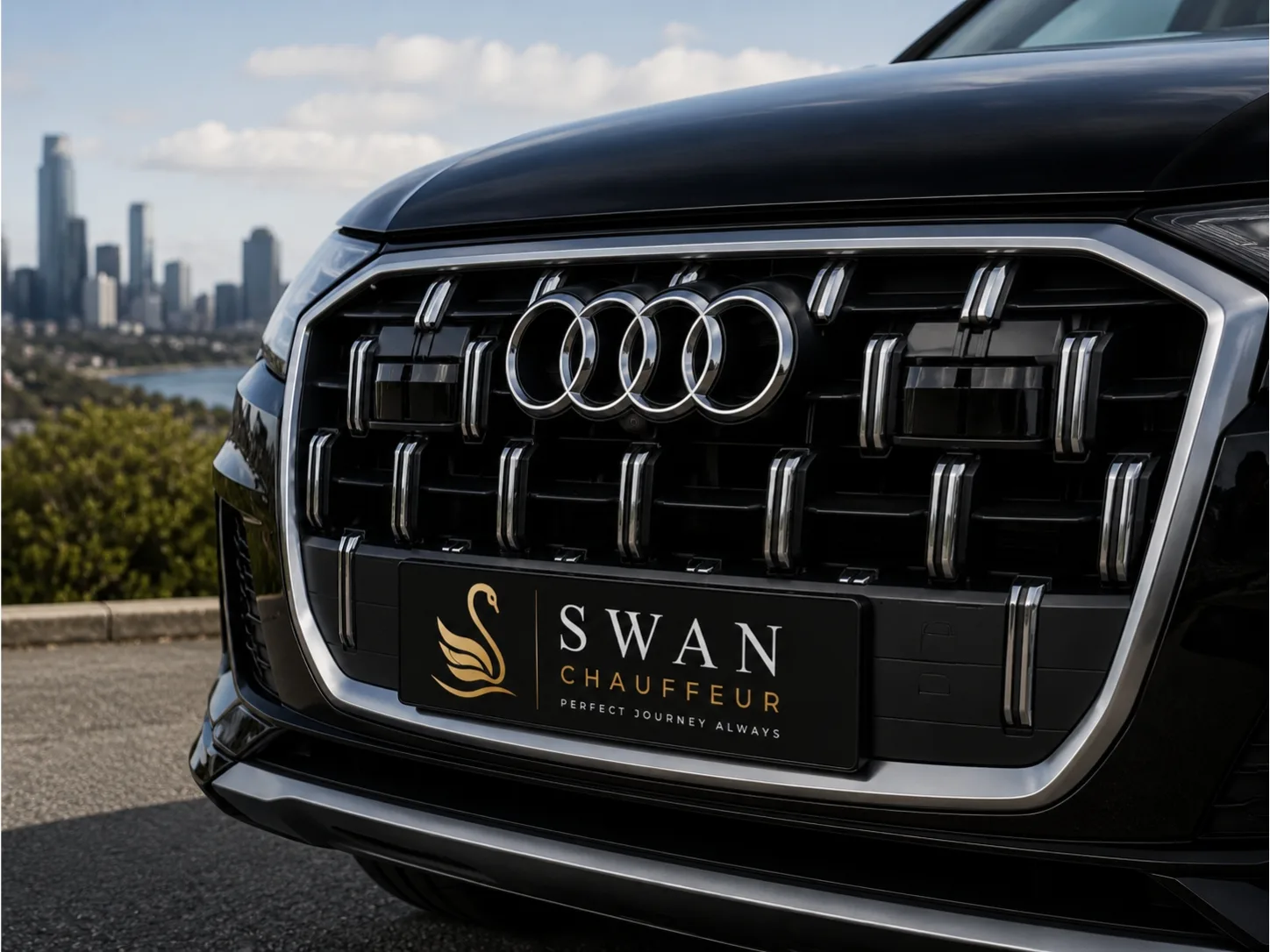 Audi Q7 chauffeur car Perth, exterior view