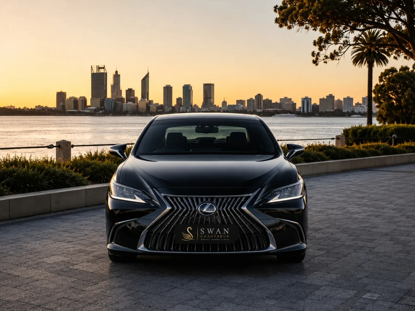 Lexus ES 300h chauffeur car Perth, exterior view
