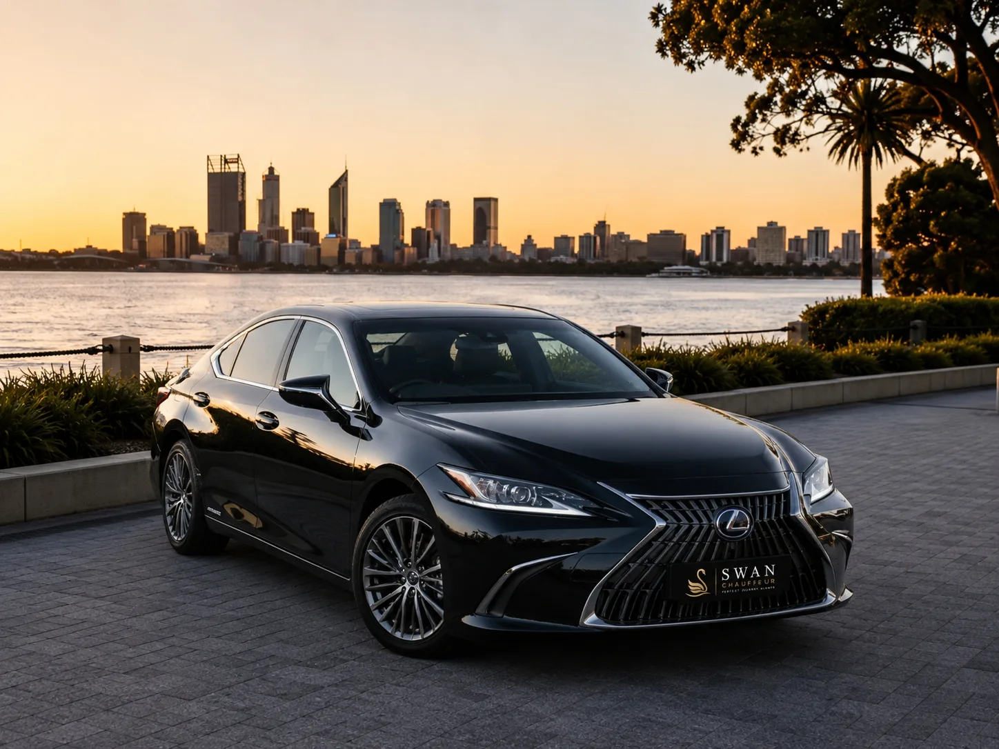 Lexus ES 300h chauffeur car Perth, exterior view