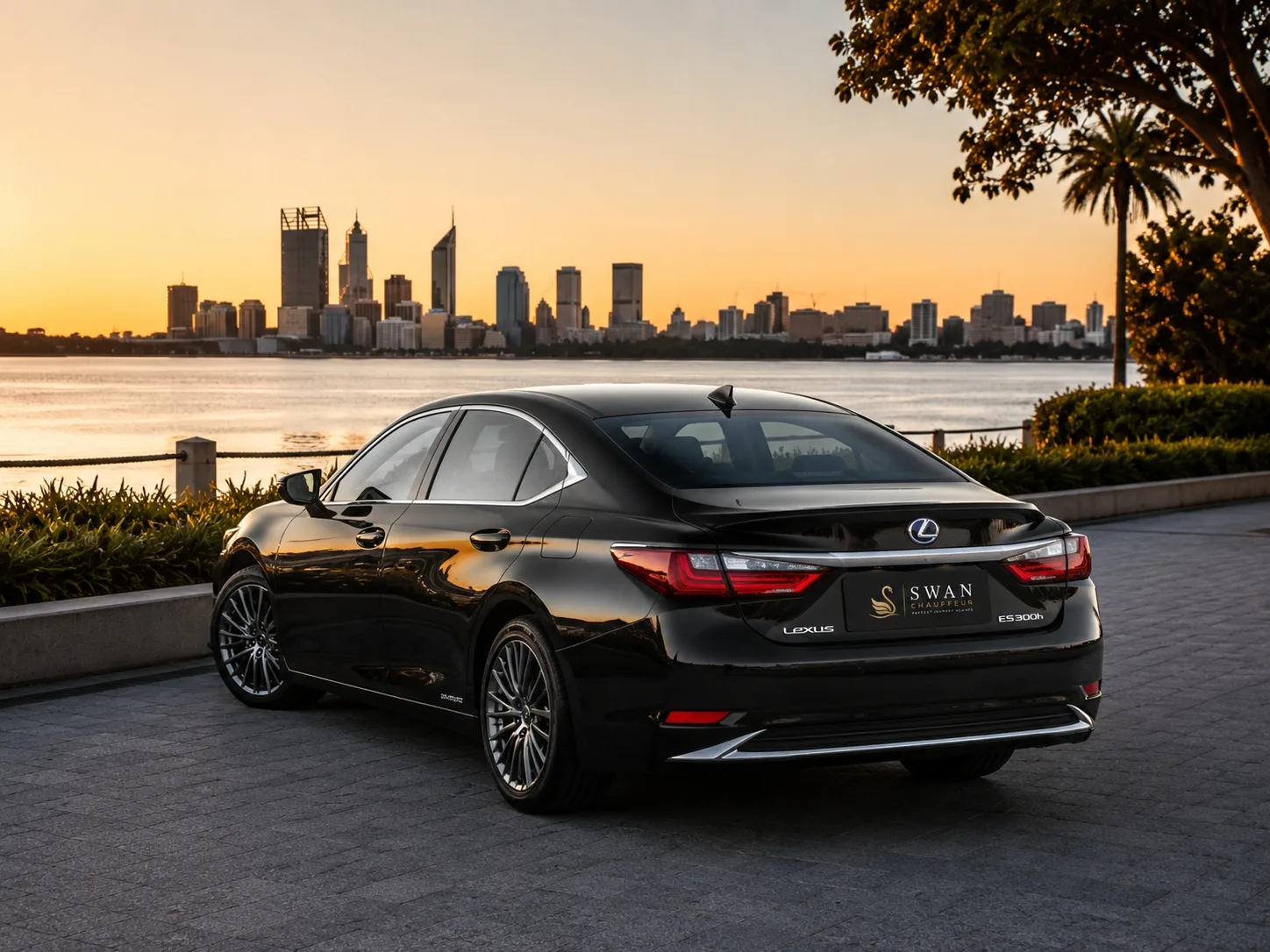 Lexus ES 300h chauffeur car Perth, exterior view