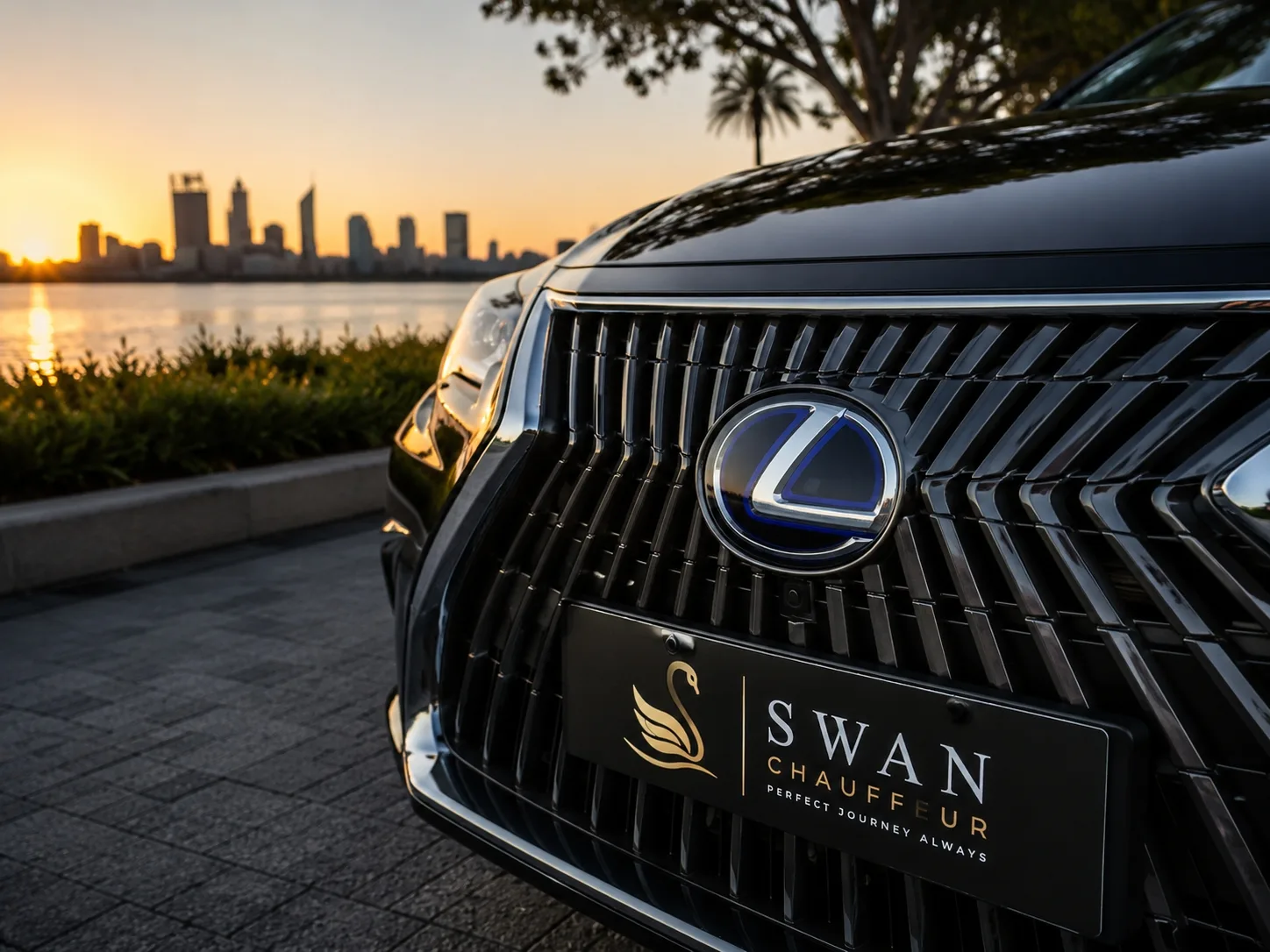 Lexus ES 300h chauffeur car Perth, exterior view