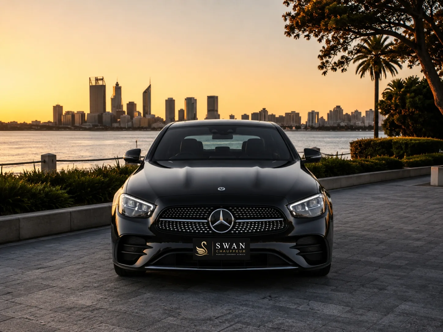 Mercedes-Benz E-Class chauffeur car Perth, exterior view