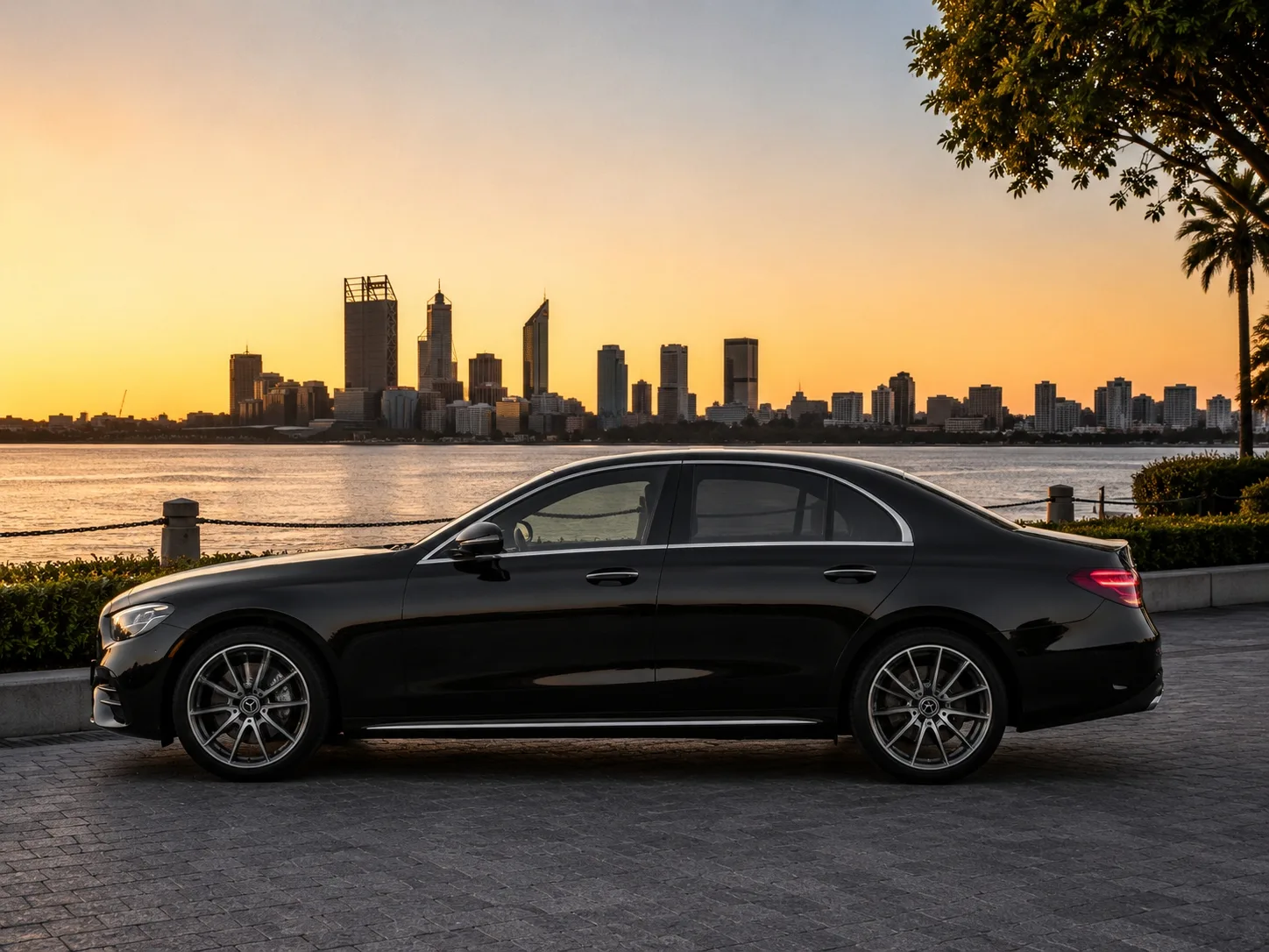 Mercedes-Benz E-Class chauffeur car Perth, exterior view