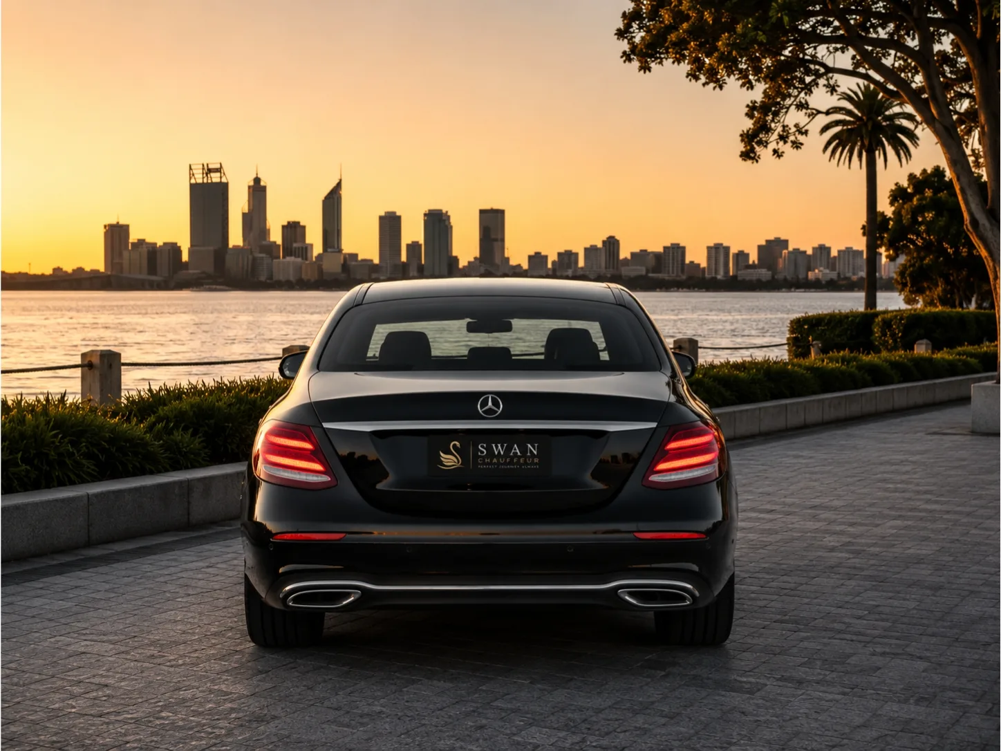 Mercedes-Benz E-Class chauffeur car Perth, exterior view