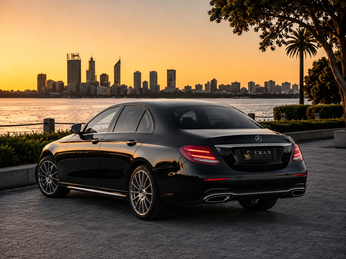 Mercedes-Benz E-Class chauffeur car Perth, exterior view