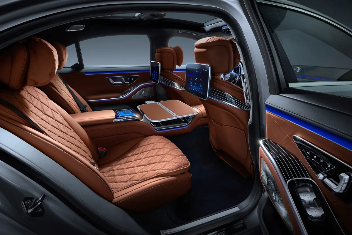 Mercedes-Benz S-Class chauffeur car Perth, interior view