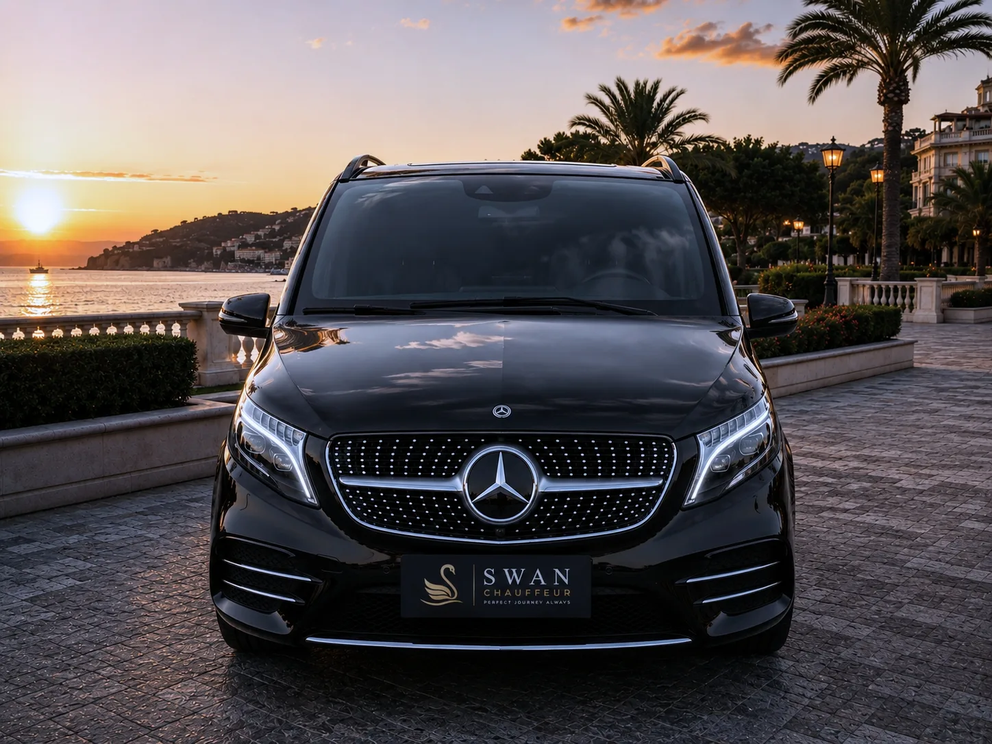Mercedes-Benz V-Class chauffeur car Perth, exterior view
