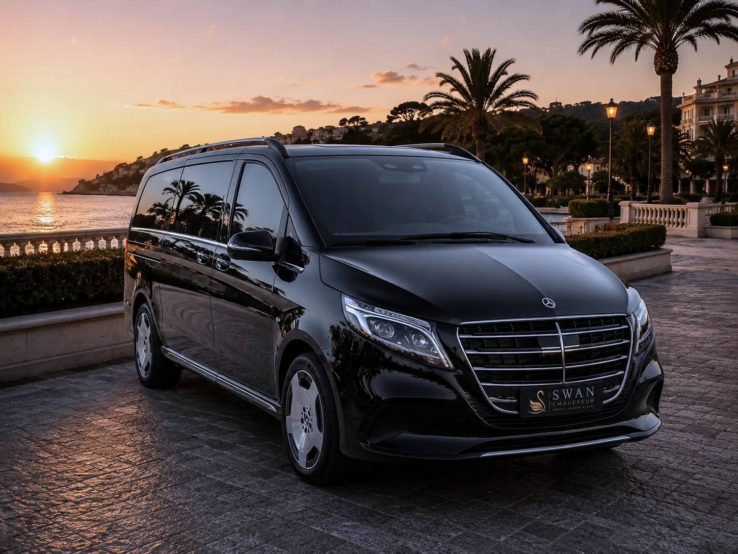 Mercedes-Benz V-Class chauffeur car Perth, exterior view